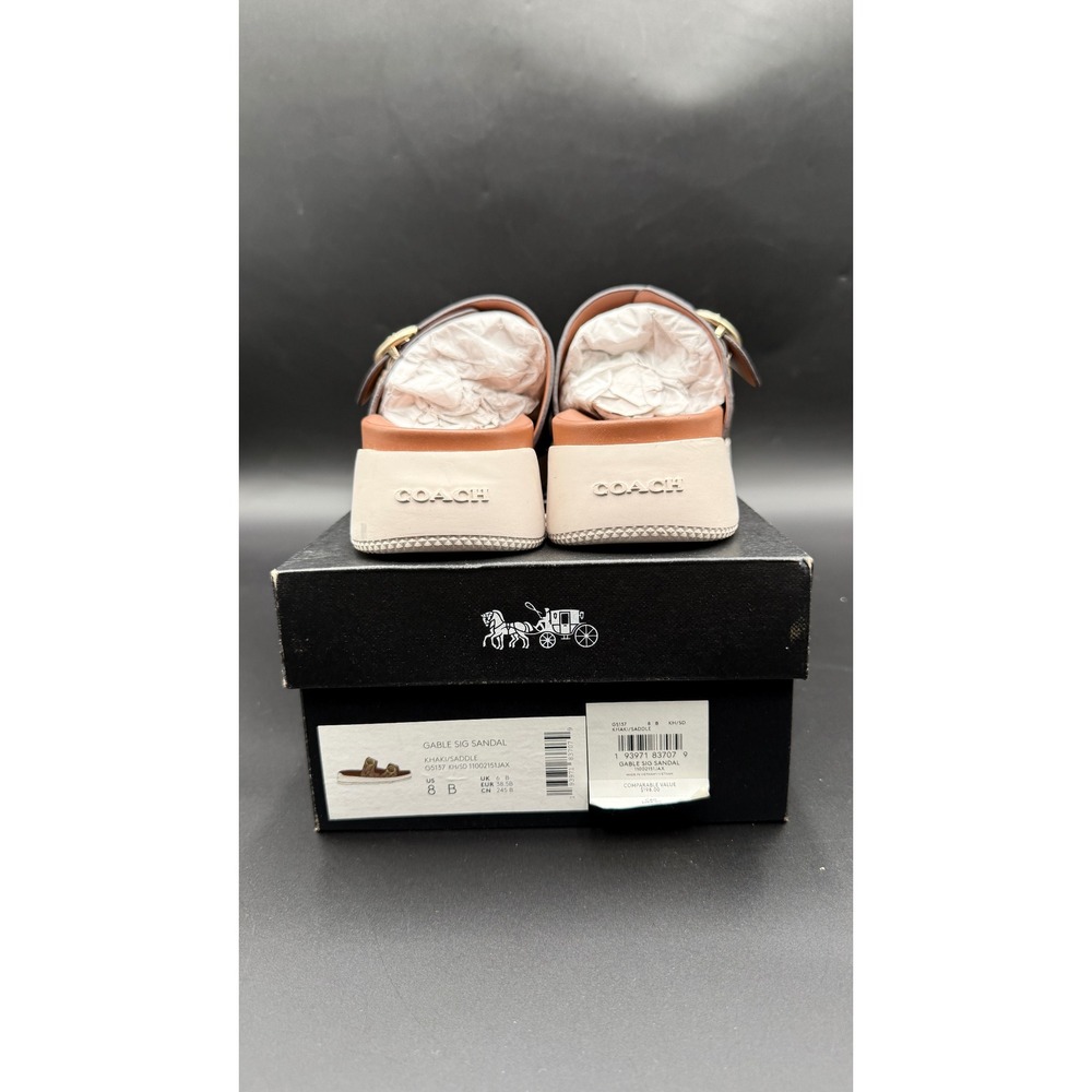 Coach Irene Signature Canvas Platform Slide Sandals Brown Tan G5137 Womens 8B - Picture 9 of 10
